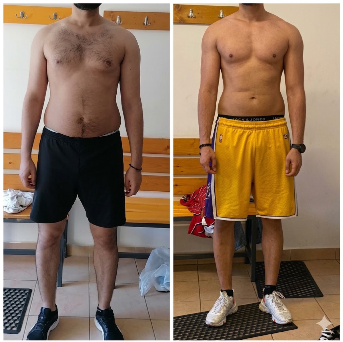 Transformare client ResetYourBody — înainte și după, creștere masă musculară